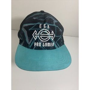 ESX PRO GAMER LOGO HAT Youth Esports Cap Adjustable Snapback Black Teal ESX360